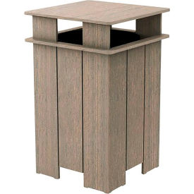 Ledge® Lounger Mainstay Industrial Square Trash Bin & Liner 40 Gallon Capacity Wheat LL-MS-ITB-SQ-WE-L