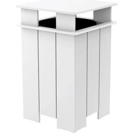 Ledge® Lounger Mainstay Industrial Square Trash Bin & Liner 40 Gallon Capacity White LL-MS-ITB-SQ-WH-L