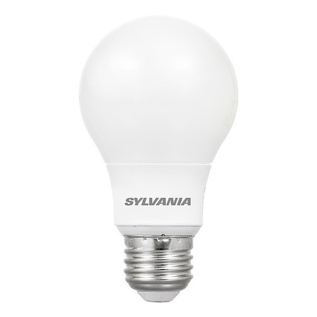 8 W, Compact LED Bulb, White, A19, 2700K Temp. Frosted, Dimmable MPN:40671