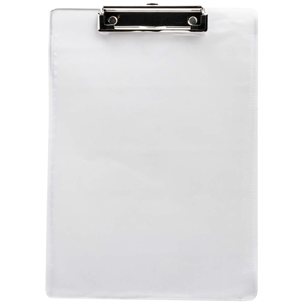 JAM Paper Plastic Clipboard with Metal Clip, 9in x 13in, Clear MPN:340928126