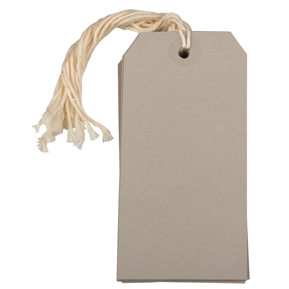 JAM Paper Gift Tags, 4 3/4in x 2 3/8in, Gray, Pack Of 10 MPN:91927644