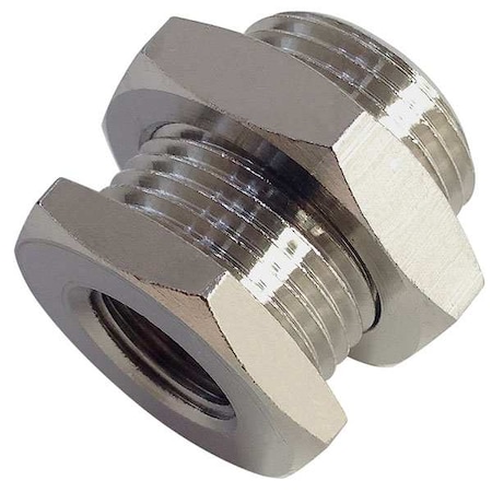 Female x Male Bulkhead Connector Brass Bulkhead Connector, 3/8 in Female BSPP X 26 mm Male Metric MPN:0920 00 17