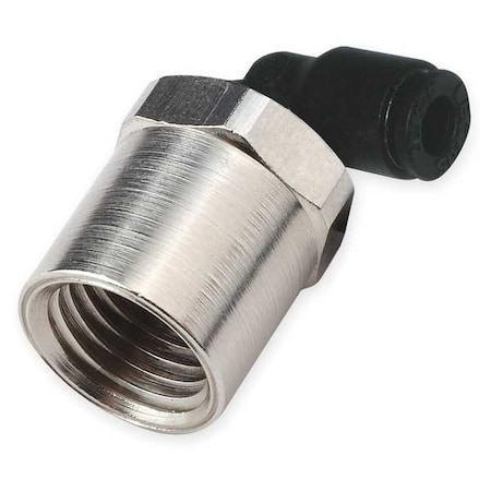 Push-Fit Elbow Fitting, 5/32 in Tube Size, Fiberglass-Reinforced Nylon, Black, 10 PK MPN:3009 04 11