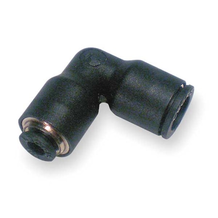 Push-Fit Elbow Fitting, 3/8 in x 1/2 in Tube Size, Fiberglass-Reinforced Nylon, Black, 10 PK MPN:3102 60 62