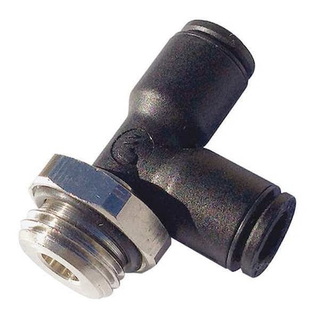 Push-Fit Tee Fitting, 5/32 in or 4mm Tube Size, Fiberglass-Reinforced Nylon, Black, 10 PK MPN:3103 04 20