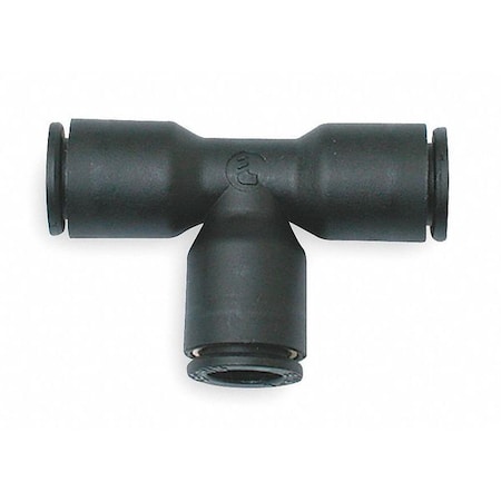 Push-Fit Tee Fitting, 6mm x 4mm Tube Size, Brass, Fiberglass-Reinforced Nylon, Black, 10 PK MPN:3104 06 04