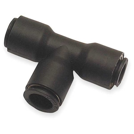 Push-Fit Tee Fitting, 10mm Tube Size, Brass, Fiberglass-Reinforced Nylon, Black, 10 PK MPN:3104 10 00