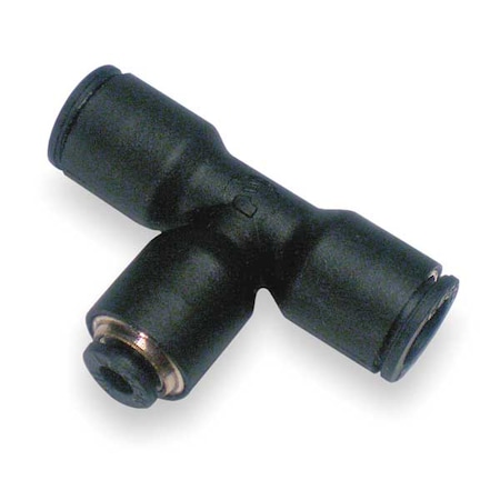Push-Fit Tee Fitting, 1/8 in x 1/4 in Tube Size, Brass, Fiberglass-Reinforced Nylon, Black, 10 PK MPN:3104 53 56