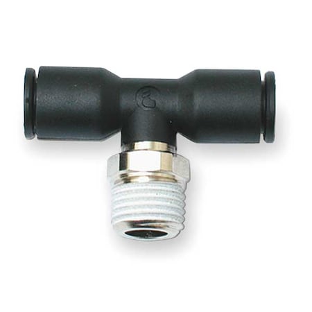 Push-Fit Tee Fitting, 4mm Tube Size, Fiberglass-Reinforced Nylon, Black, 10 PK MPN:3108 04 13