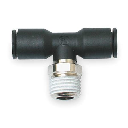 Push-Fit Tee Fitting, 10mm Tube Size, Fiberglass-Reinforced Nylon, Black, 10 PK MPN:3108 10 18