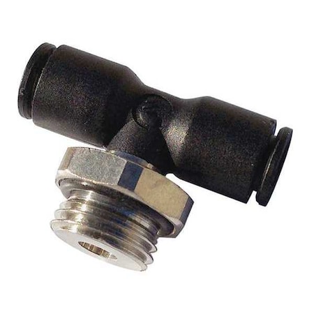 Push-Fit Tee Fitting, 1/8 in Tube Size, Fiberglass-Reinforced Nylon, Black, 10 PK MPN:3108 53 20