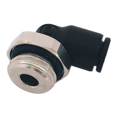 Push-Fit Elbow Fitting, 5/32 in or 4mm Tube Size, Fiberglass-Reinforced Nylon, Black, 10 PK MPN:3109 04 20