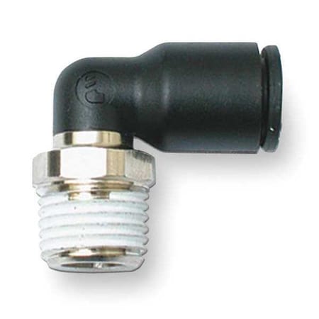 Push-Fit Elbow Fitting, 12mm Tube Size, Fiberglass-Reinforced Nylon, Black, 10 PK MPN:3109 12 13