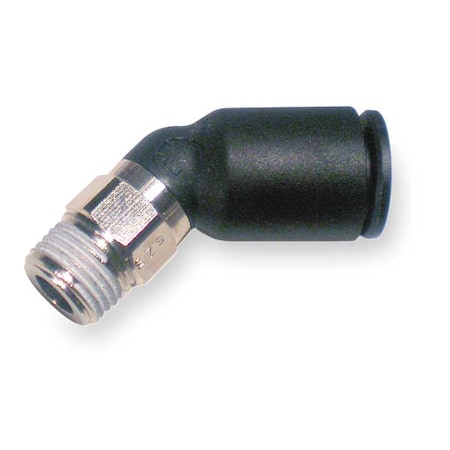 Push-Fit Elbow Fitting, 4mm Tube Size, Fiberglass-Reinforced Nylon, Black, 10 PK MPN:3113 04 10