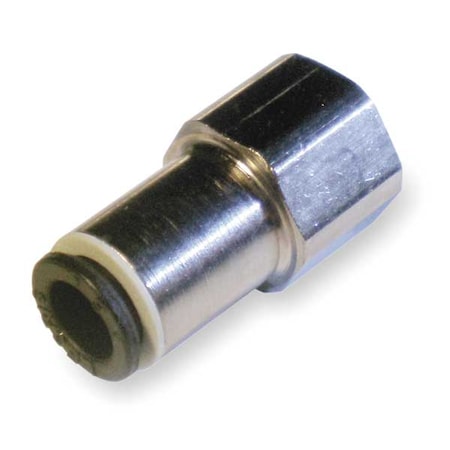 Push-Fit Adapter Fitting, 10mm Tube Size, Brass, Silver, 10 PK MPN:3114 10 17