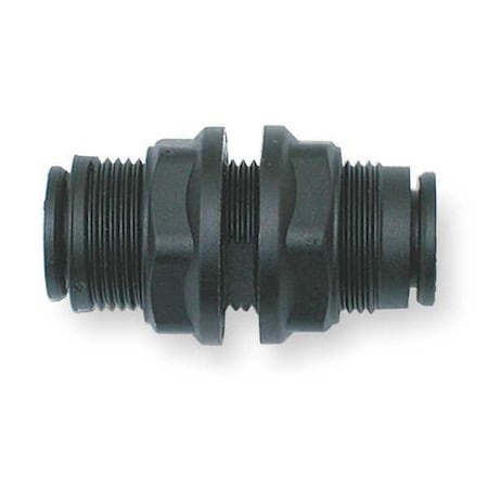 Push-Fit Union Fitting, 3/8 in Tube Size, Fiberglass-Reinforced Nylon, Black, 10 PK MPN:3116 60 00