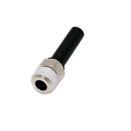 Push-Fit Fitting, 1/4 in Tube Size, Brass, Silver, 10 PK MPN:3121 56 14