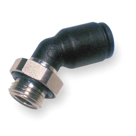 Push-Fit Elbow Fitting, 6mm Tube Size, Fiberglass-Reinforced Nylon, Black, 10 PK MPN:3133 06 19