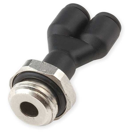 Push-Fit Wye Fitting, 6mm Tube Size, Fiberglass-Reinforced Nylon, Black, 10 PK MPN:3158 06 13