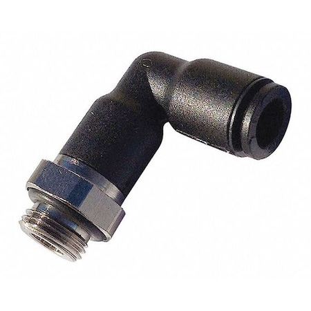 Push-Fit Elbow Fitting, 5/32 in or 4mm Tube Size, Fiberglass-Reinforced Nylon, Black, 10 PK MPN:3169 04 20
