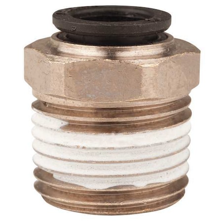 Push-Fit Fitting, 10mm Tube Size, Brass, Silver, 10 PK MPN:3175 10 22