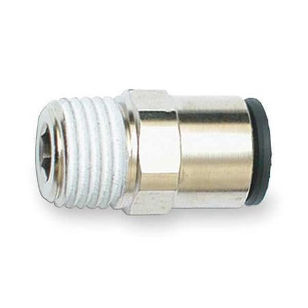 Push-Fit Adapter Fitting, 1/2 in Tube Size, Brass, Silver, 10 PK MPN:3175 62 21