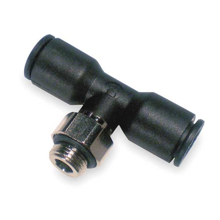 Push-Fit Tee Fitting, 6mm Tube Size, Fiberglass-Reinforced Nylon, Black, 10 PK MPN:3198 06 10