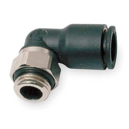 Push-Fit Elbow Fitting, 6mm Tube Size, Fiberglass-Reinforced Nylon, Black, 10 PK MPN:3199 06 19
