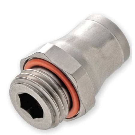 Push-Fit Adapter Fitting, 5/16 in Tube Size, Brass, Silver MPN:3601 08 10