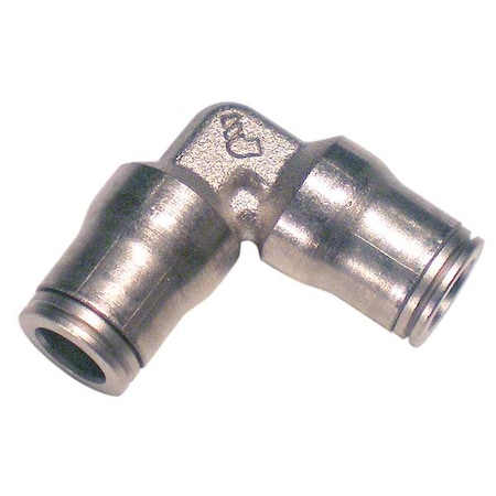 Push-Fit Elbow Fitting, 5/16 in Tube Size, Brass, Silver MPN:3602 08 00