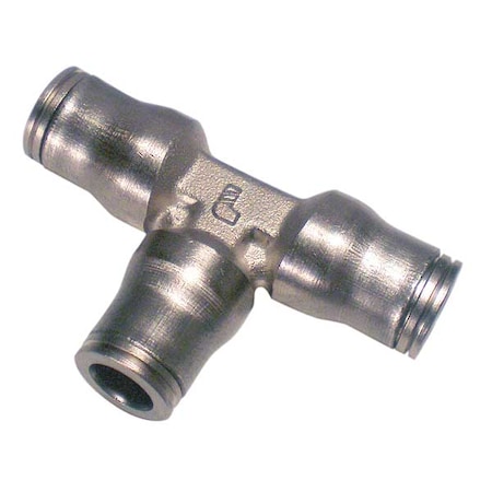 Push-Fit Tee Fitting, 6mm Tube Size, Brass, Silver MPN:3604 06 00