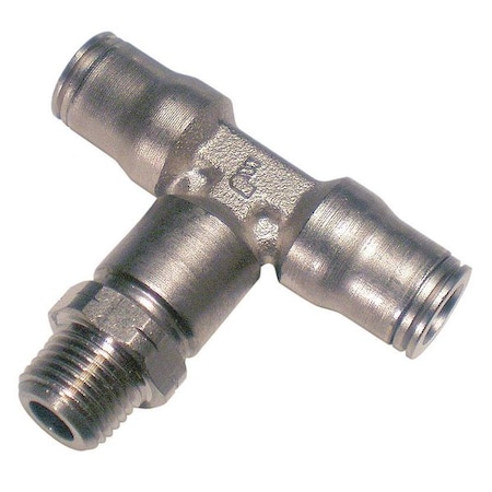 Push-Fit Tee Fitting, 5/16 in Tube Size, Brass, Silver MPN:3608 08 13