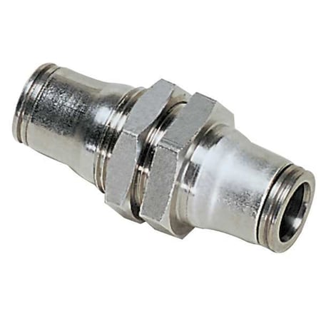 Push-Fit Union Fitting, 5/32 in Tube Size, Brass, Silver MPN:3616 04 00