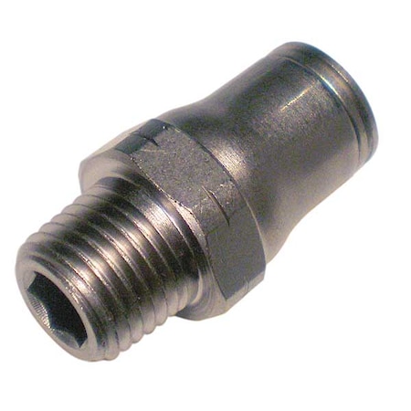 Push-Fit Adapter Fitting, 5/16 in Tube Size, Brass, Silver MPN:3675 08 10