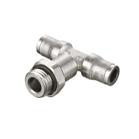 Metric All Metal Push-to-Connect Fitting, Brass, Silver MPN:3698 04 19