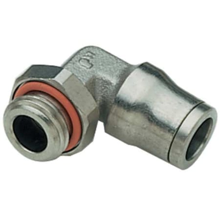 Push-Fit Elbow Fitting, 1/4 in Tube Size, Brass, Silver MPN:3699 06 10