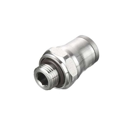 Metric Stainless Steel Push-to-Connect Fitting, Stainless Steel, Silver MPN:3801 08 17