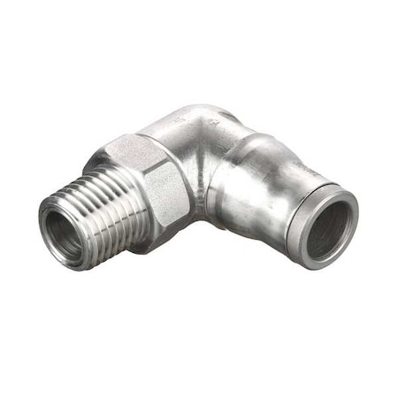 Metric Stainless Steel Push-to-Connect Fitting, Stainless Steel, Silver MPN:3889 12 13
