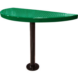 Leisure Craft™ Semi-Circle Cafe Pedestal Table Perforated Metal Portable 30