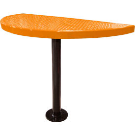 Leisure Craft™ Semi-Circle Cafe Pedestal Table Perforated Metal Portable 30