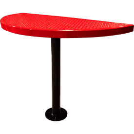 Leisure Craft™ Semi-Circle Cafe Pedestal Table Perforated Metal Portable 30