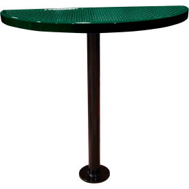 Leisure Craft™ Bar Height Semi-Circle Cafe Pedestal Table Perf Metal Portable 40