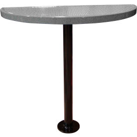 Leisure Craft™ Bar Height Semi-Circle Cafe Pedestal Table Perf. Metal Portable 40