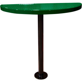 Leisure Craft™ Bar Height Semi-Circle Cafe Pedestal Table Perf. Metal Portable 40