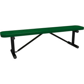 Leisure Craft™ 6' Standard Bench without Back Perforated Metal Portable Black Green B6XPP-PERF-BLACK GREEN