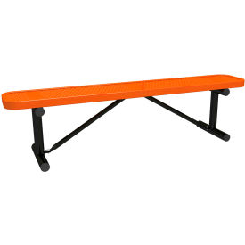 Leisure Craft™ 6' Standard Bench without Back Perforated Metal Portable Orange B6XPP-PERF-ORANGE