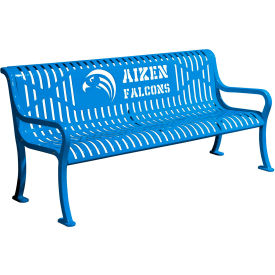 Leisure Craft™ 5-13/16' Personalized Diamond Pattern Bench with Back Expanded Metal Blue RFP6-BLUE