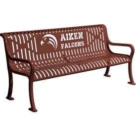 Leisure Craft™ 5-13/16' Personalized Diamond Pattern Bench with Back Expanded Metal Brown RFP6-BROWN