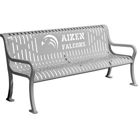 Leisure Craft™ 5-13/16' Personalized Diamond Pattern Bench with Back Expanded Metal Gray RFP6-GRAY