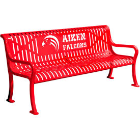 Leisure Craft™ 5-13/16' Personalized Diamond Pattern Bench with Back Expanded Metal Red RFP6-RED